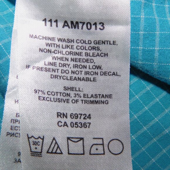 Columbia Mens L Blue Gray White Check Short Sleeve Button Front Shirt - Picture 4 of 7